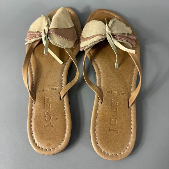 J Crew Made in Italy Suede/Leather Flip-flop Sandals, Size 5 - Picture 9 of 14
